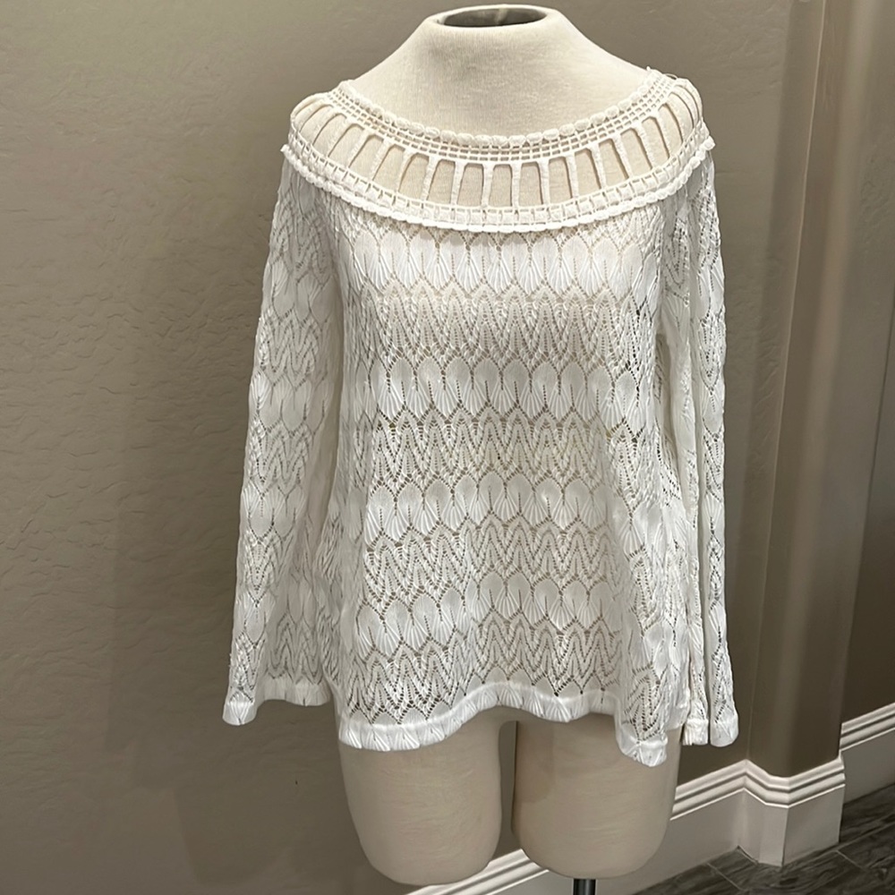 Love Long Sleeve Lace Top/Coverup
